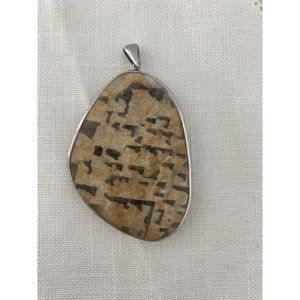 Jasper pendant in Sterling Silver setting~silver 925